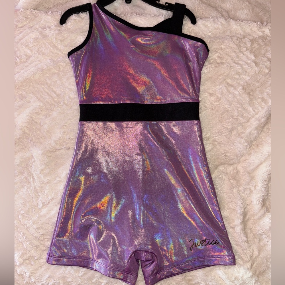 Justice Children’s Vibrant Purple Leotard with scrunchie